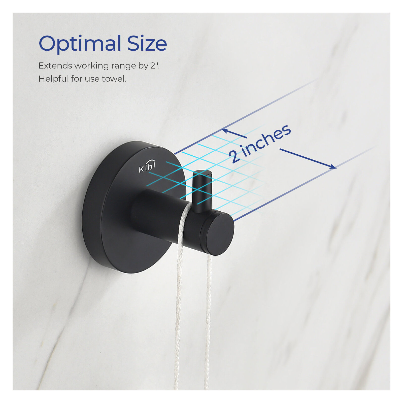 Wall Mounted Robe Hook, Matte Black
