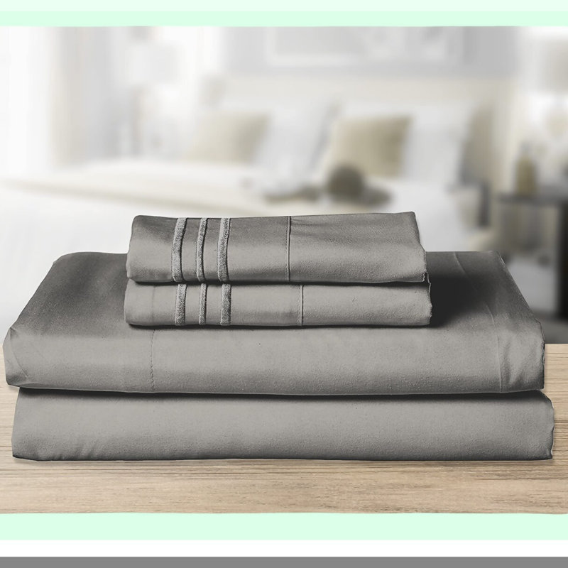 Luxury Soft Sheet Set - 100% Brushed Microfiber Bedding with Pillowcases - 4 Piece Sheets for Deep Mattresses - Sheets