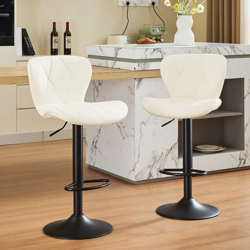 Tabourets de bar pivotants à hauteur réglable avec structure en métal , Beige
