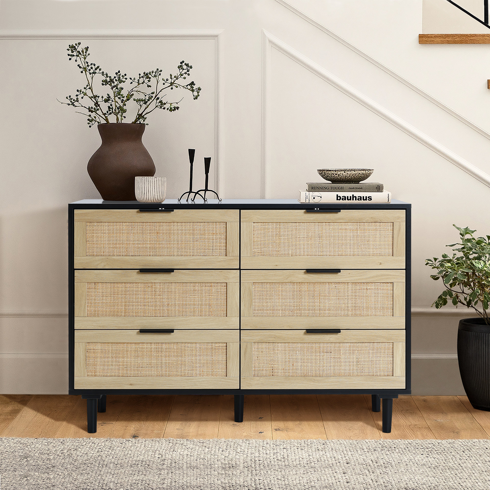 Wade Logan Chernice Rattan 6 Drawer Dresser & Reviews Wayfair Canada