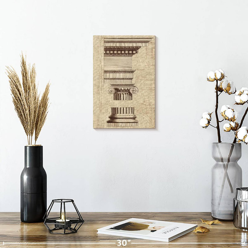 Lilie Architectural Rendering II Burlap Sepia, 12" H x 8" W