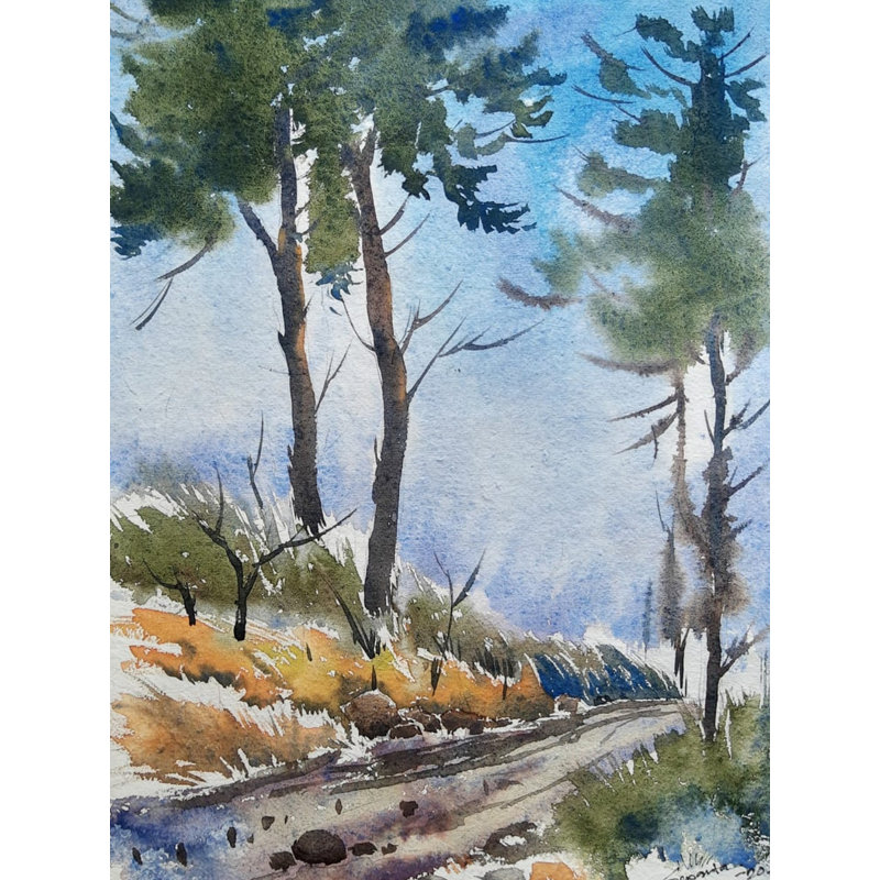 Pathway Into The Valley | Watercolor On Paper | By Susanta Mondal