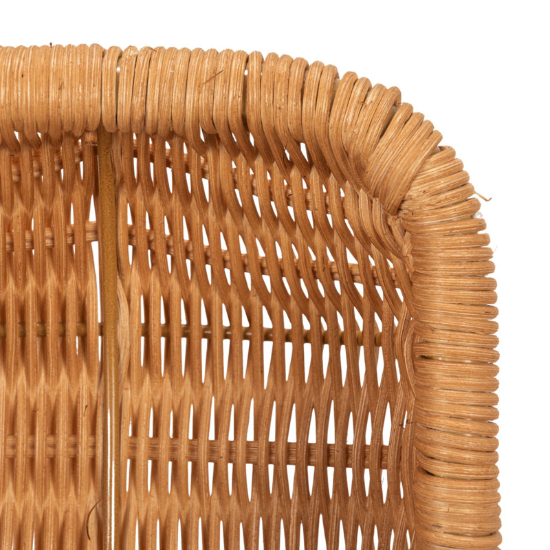 Hand-Woven Rattan Basket With Handle