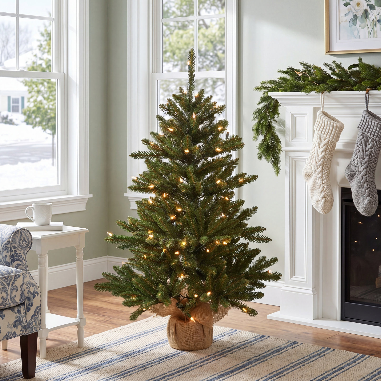 Anoka Pine 3' Lighted Artificial Pine Christmas Tree