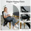 Ensemble de 4 chaises de salle à manger luxueuses en velours noir avec pieds en acier inoxydable doré poli