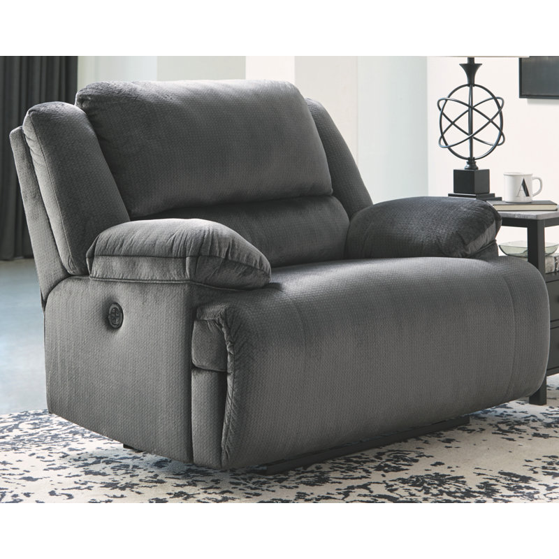 Souderton Upholstered Recliner, Power, Polyester Charcoal