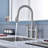 Sumerain Kitchen Sink Faucet, 2 Handle Deck Mount Bridge Pull-out Kitchen Faucet, SWF6119PQ-XX-88305261