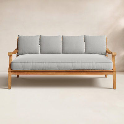 Arizona 69.5" Wide Outdoor Teak Patio Daybed with Cushions by Birch Lane