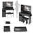 41" Large Size Left Drawer Desktop Vanity Table+Cushioned Stool Dresser Set, 2 AC+2 USB Power Station, Hair Dryer Stand, Extra Large Touch Control LED Mirror, 3-Color Switch, EPA, GCC, UL Certificate-738244376