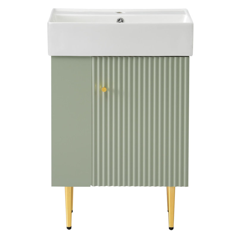 Meuble-lavabo en bois 21,6 po, Vert