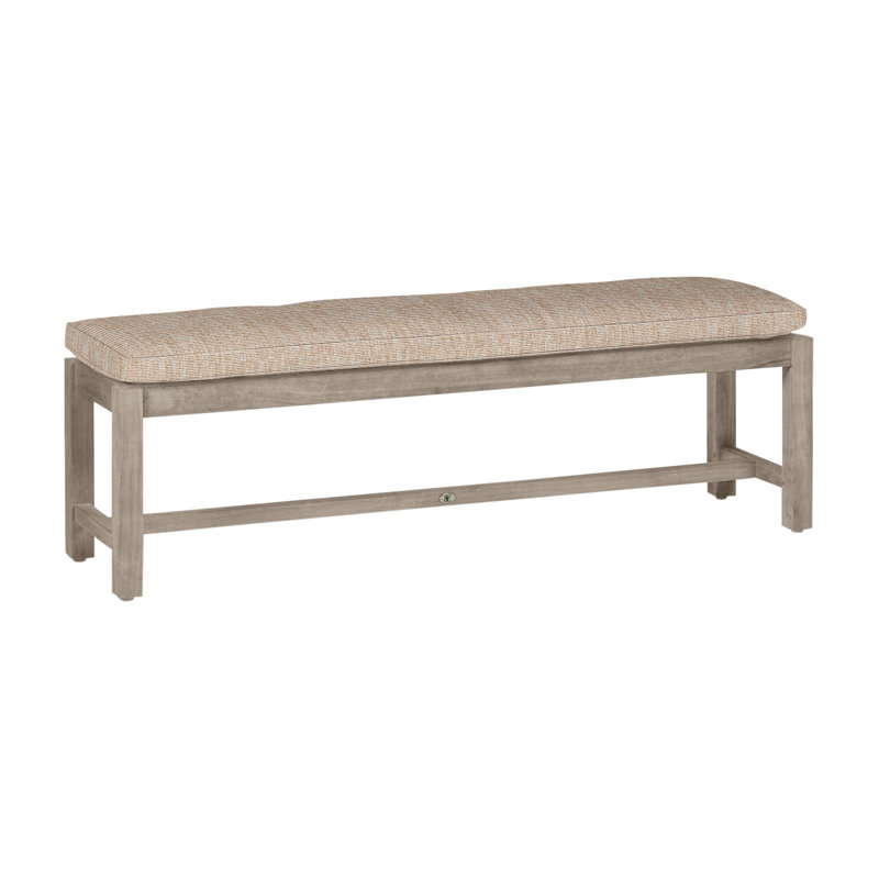 Banc sans dossier Club Teak - Huître, Huître teck, Pas de soudure, Toile sable