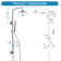 Shower System With 6" Rain Showerhead, 3-Function Hand Shower, Adjustable Slide Bar And Shower Shelf