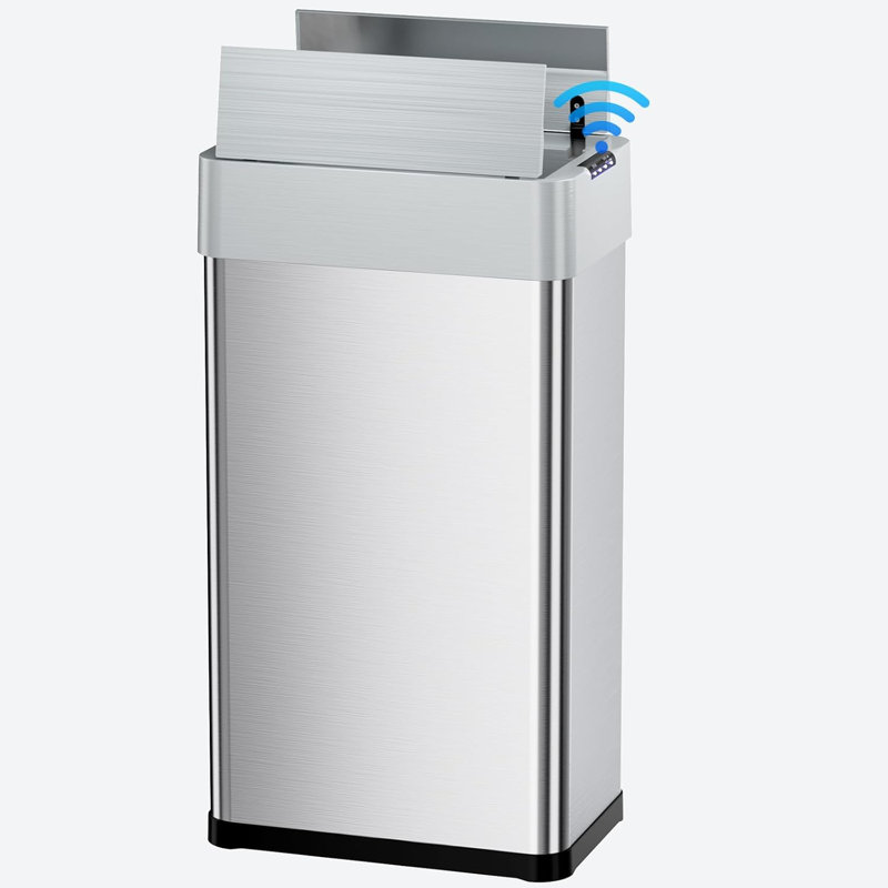 Poubelle automatique 21,1 gallons, poubelle à capteur de mouvement en acier inoxydable, poubelle brossée sans contact, avec papillon, couvercle à fermeture en douceur