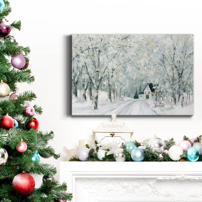 Leoine Christmas Lane - reproduction sur toile tendue, H 40 po x l 60 po x P 1,5 po