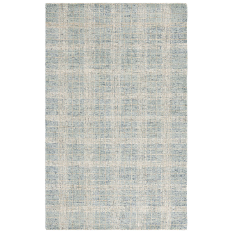 Genre Hand Tufted Wool;Cotton Plaid Rug, Rectangle 4' x 6'