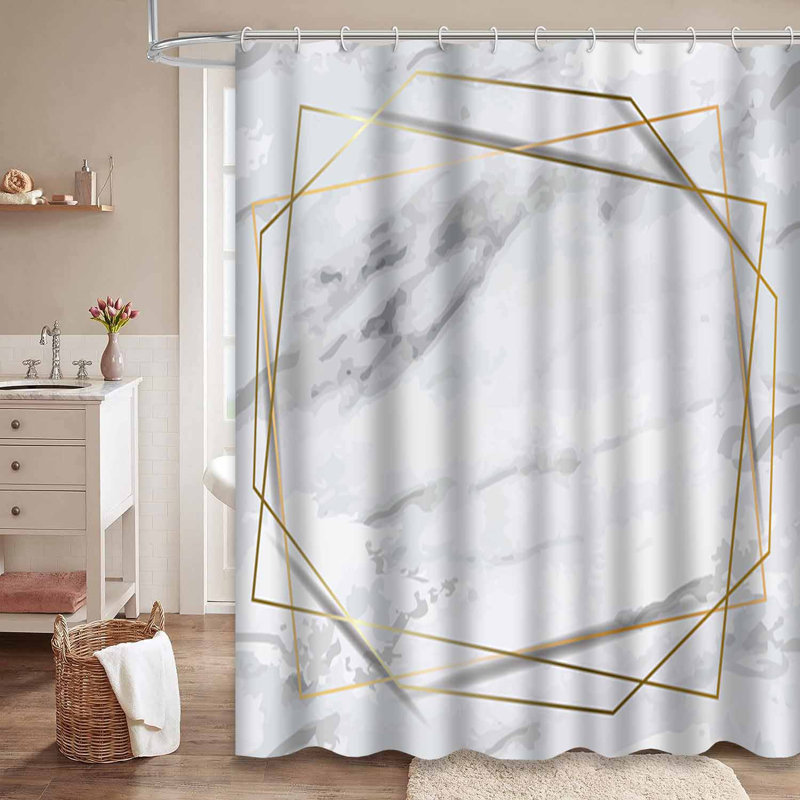 Rideau de douche romantique à motif abstrait en toile de fond avec 12 crochets, L 72 po x l 72 po