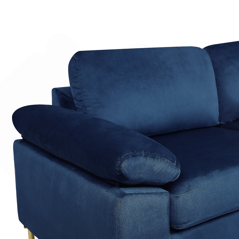 Shannon Sectional Sofa with Chaise, Blue Velvet