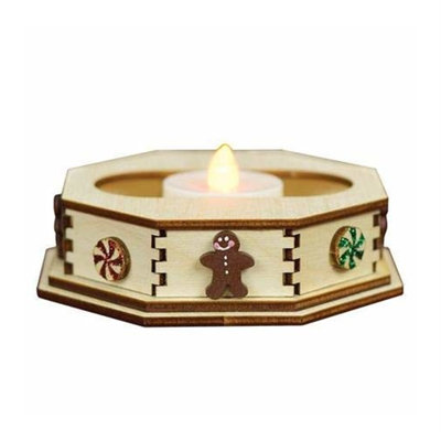 4.25'' H Wood Tabletop Tealight Holder