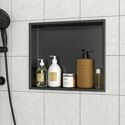 Stainless Steel Shower Niche, Gunmetal Black