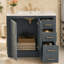 Ensemble de meuble-lavabo 36 po avec lavabo en céramique, armoire de rangement en bois massif, ensemble de meuble-lavabo autoportant avec 3 tiroirs et portes à fermeture douce