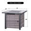Mehalek 25" H x 30" W Propane Fire Pit Table with Lid, Outdoor Ceramic Tabletop Fire Pit