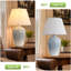 26 po Lampe de table moderne en céramique avec abat-jour en lin pour bureau de chambre à coucher