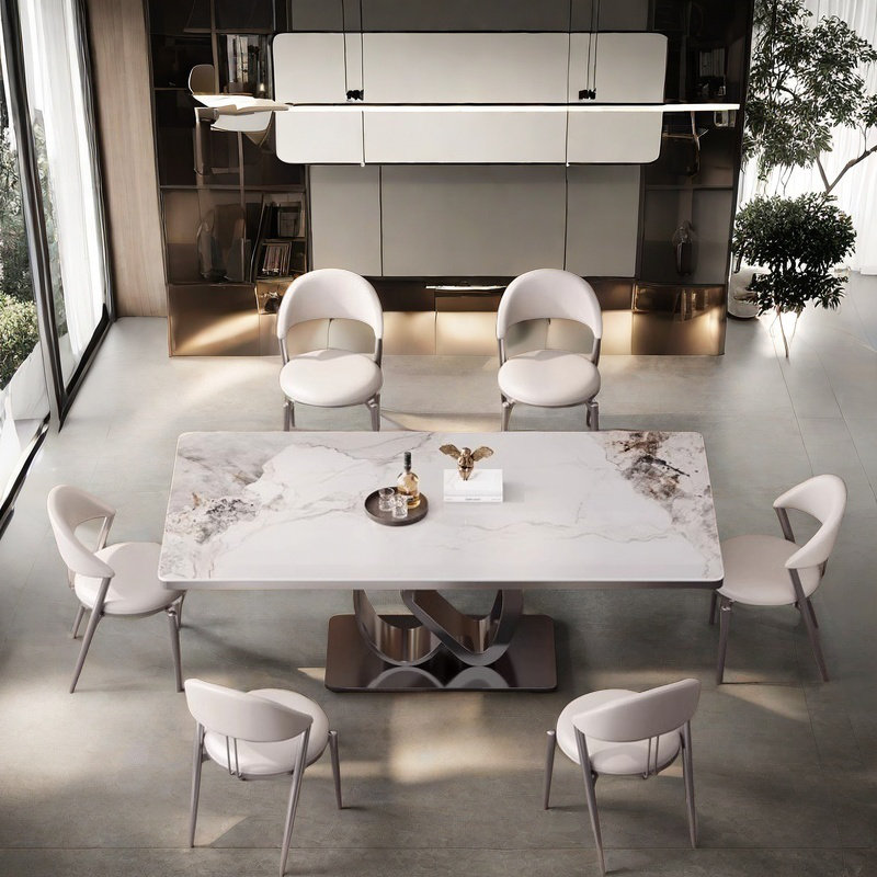 Tables et chaises luxueuses, simples et modernes haut de gamme, H 29,5 po x L 55,1 po x l 31,4 po