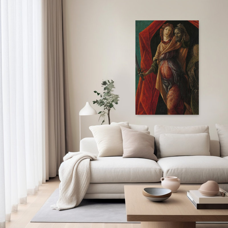 Judith With The Head Of Holofernes, 1497 Abstract Contemporary Wall Art Print by Sandro Botticelli - Wrapped Canvas Print
