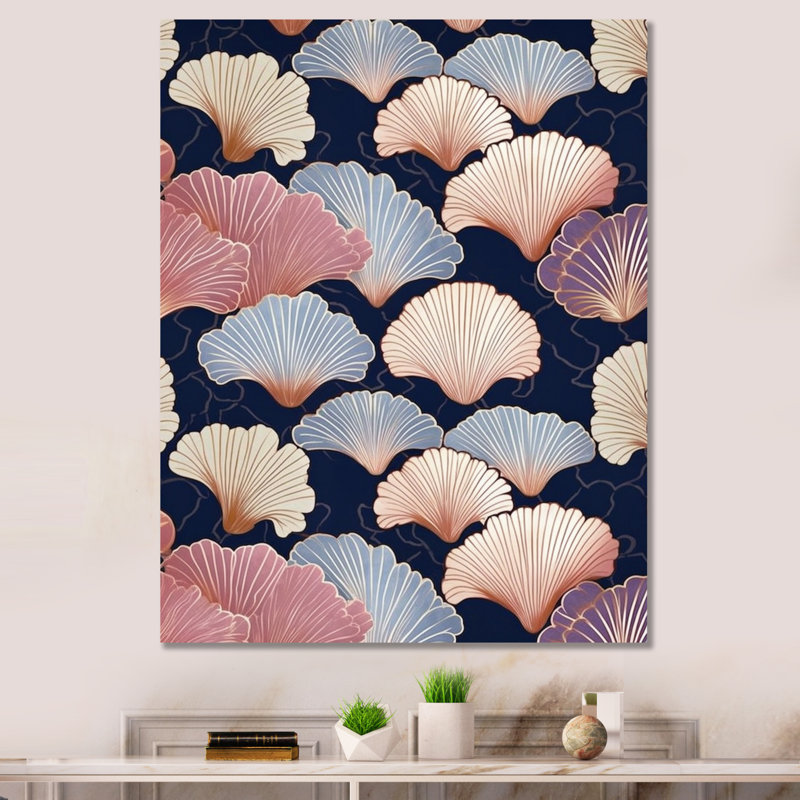 Motif floral rétro, H 44 po x l 34 po x P 1,5 po, Toile tendue