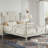 Wood Frame Four Poster Platform Bed with Crown-like Headboard-270865187-270865184