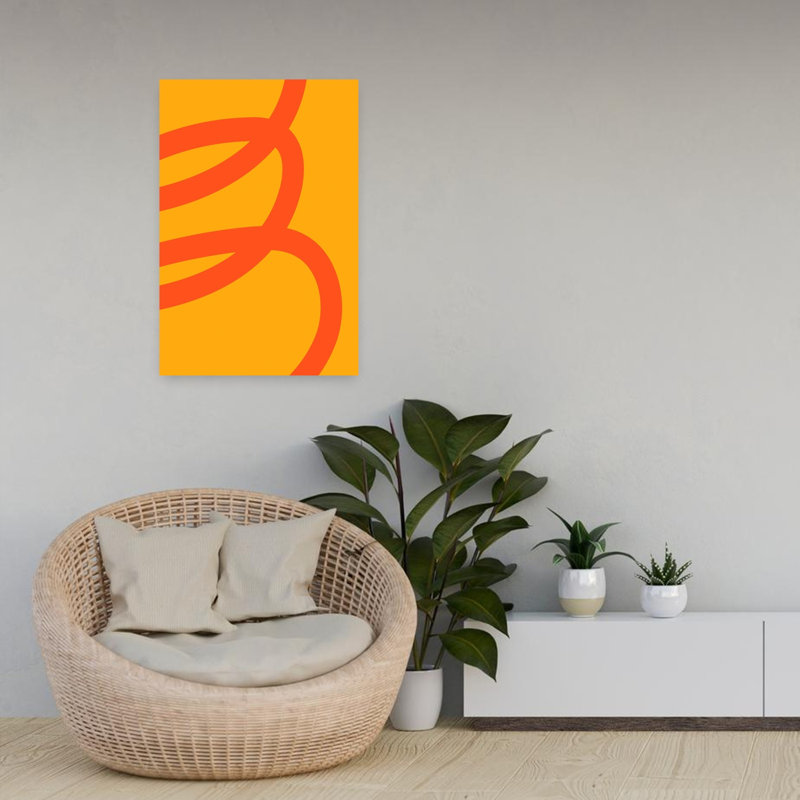 Funkycurvesno01, art abstrait contemporain audacieux, H 24 po x l 16 po