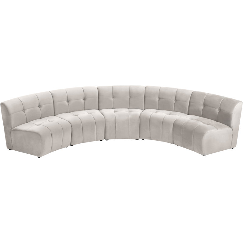 Jedson Velvet Sectional Symmetrical, Cream Velvet