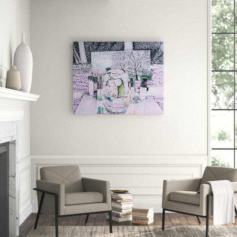 Snow And Pear Trees Painting by Nancy Staub Laughlin