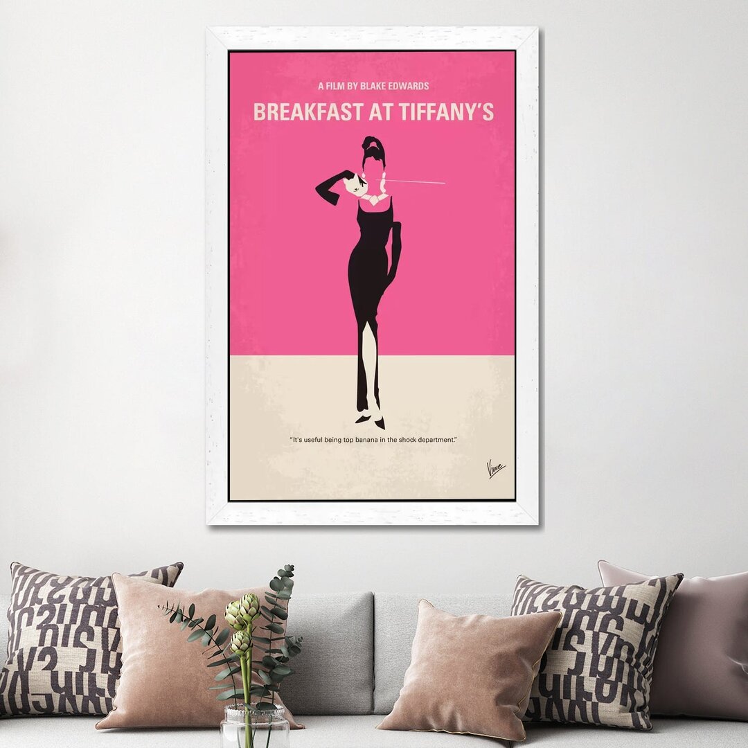 Gerahmtes Leinwandbild - Werbung „Breakfast at Tiffany's Minimal Movie Poster” von Chungkong