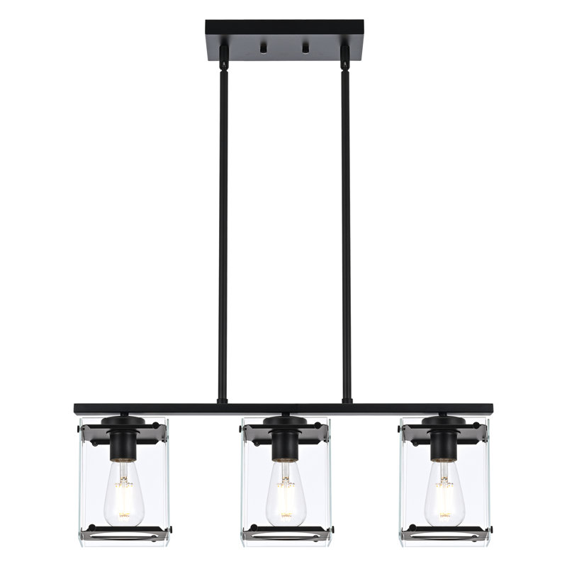 Wanston 3 - Light Kitchen Island Pendant, Black