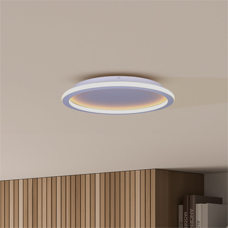 GAVyn 20 po Plafonnier encastré moderne intégré 1 lumière DEL, Blanc