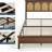 Full Bed Frame with Rattan Headboard, Storage Shelf, Underbed Storage & Silent Slats-1649106740