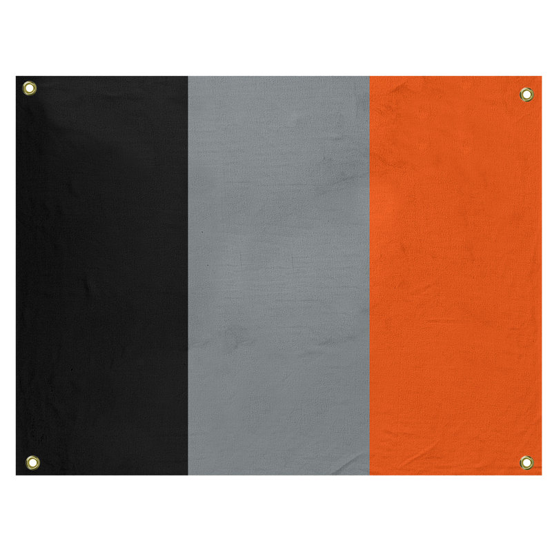 Tapisserie de polyester Anaheim, H 50 po x l 59 po x P 1 po, Noir / argent / orange