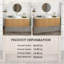 Meuble-lavabo de salle de bain, meuble de rangement flottant à bord arrondi en contreplaqué avec 2 tiroirs, lavabo rond en céramique et plateau en pierre frittée à motif de travertin, pré-assemblé-1813480786