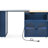 Kitchen Island On Wheels With Fluted Glass Doors, Led Lights, Power Sockets & Spacious Storage Compartment, Navy Extended Table, Lighting, Sockets, 2 Blue-1694430372