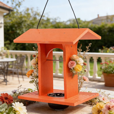 Mangeoire Oriole pour l'extérieur avec bol en verre 6 oz et porte-fruits, mangeoire durable en plastique PEHD et nectar pour jardin, patio ou cour arrière