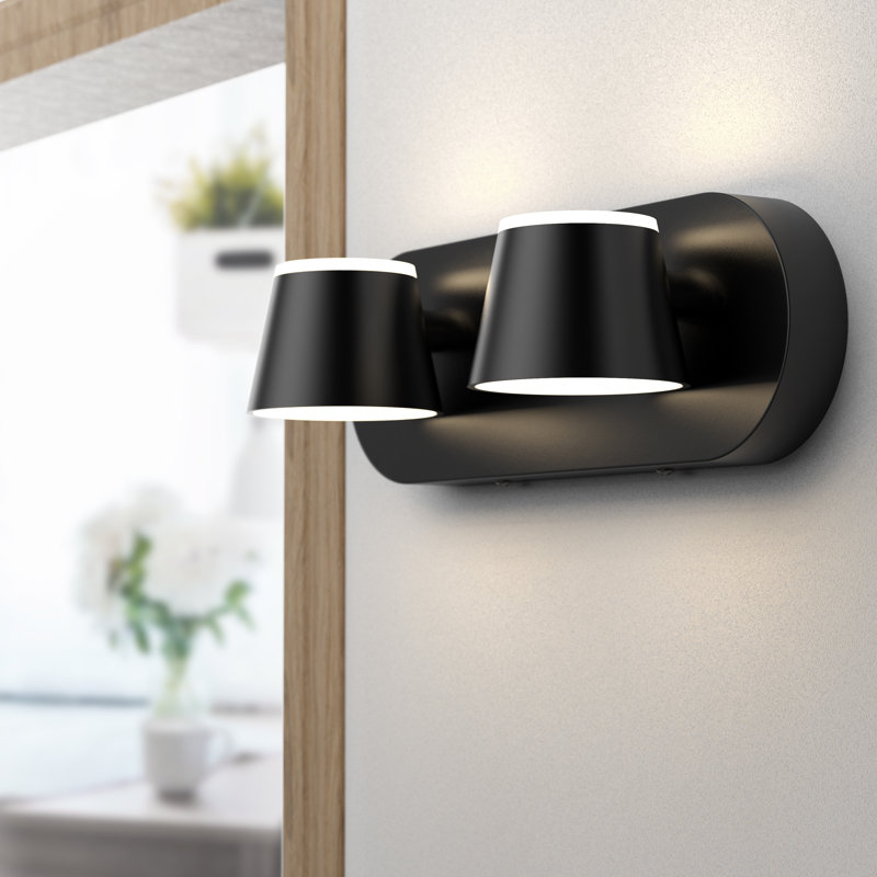 Luminaires de salle de bain à DEL Boze, Noir mat, 2