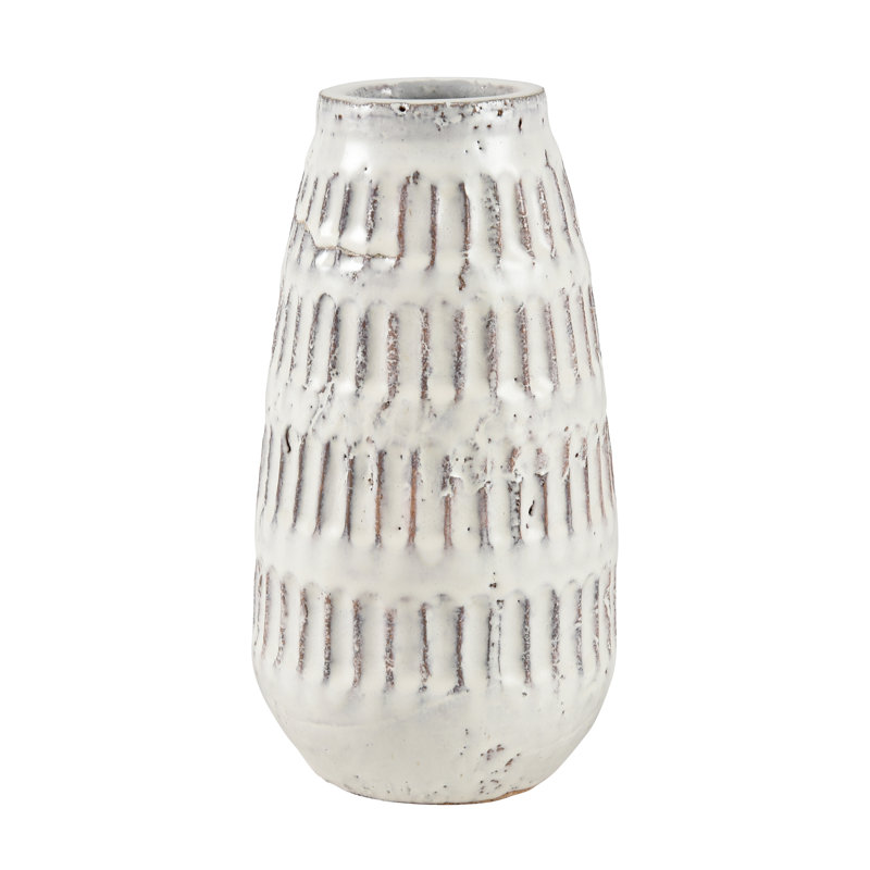 Donterio Vase - Large Aged White Glazed
