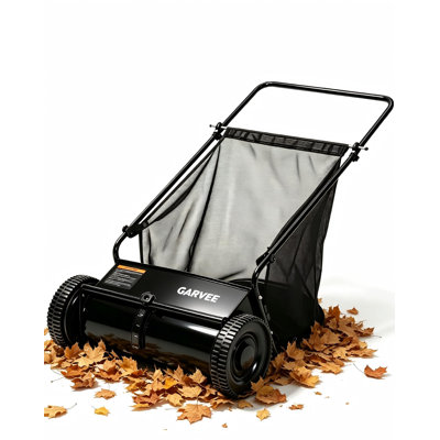 Balayeuse à gazon 21 po, ramasse-feuilles et à gazon de grande capacité de 6 pi³ avec hauteur de brosse réglable, brosses rotatives et structure en acier au carbone robuste pour la pelouse, le patio et l'allée