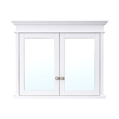 32'' H Recessed Mount Solid Wood Framed Medicine Cabinet With Mirror And Shelves