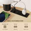 Table basse Table d'appoint ronde avec station de charge, table de bout à 3 niveaux avec sac de rangement en tissu et tablette, bois naturel