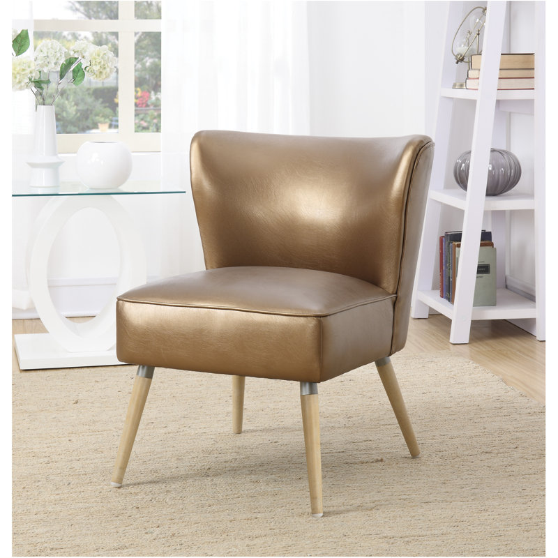 Chaise d'appoint de 25,5 po Tovin, Similicuir cuivre Sizzle