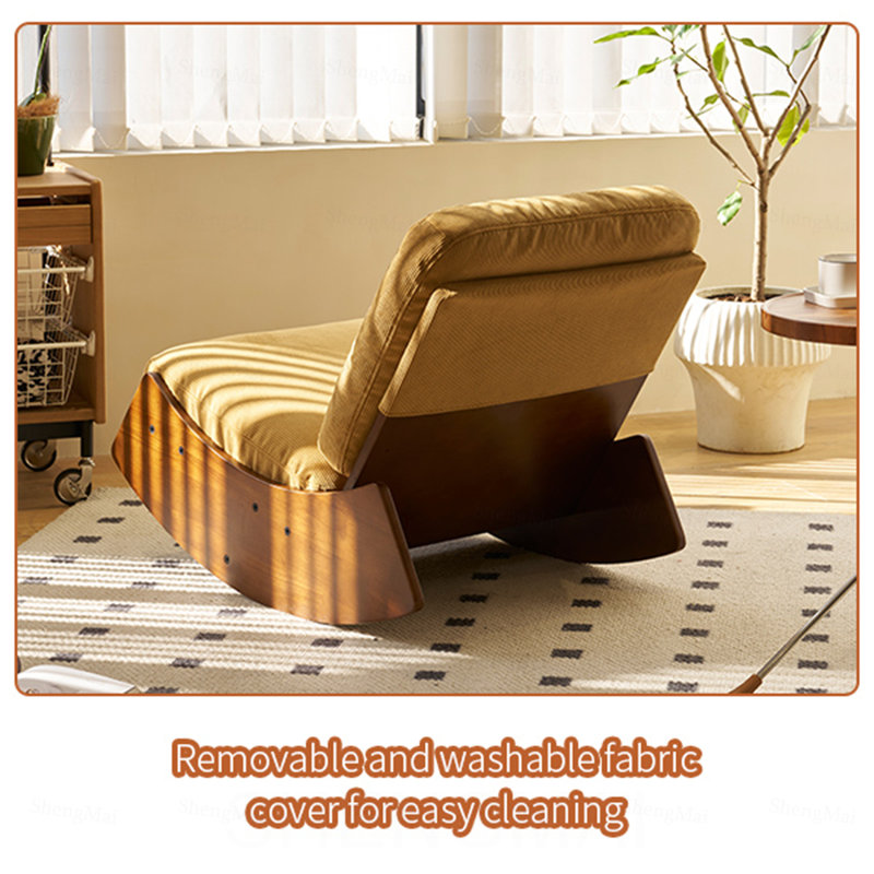 Chaise berçante confortable, fauteuil oscillant rembourré de haute qualité, structure en bois massif, parfaite pour une chaise d'appoint