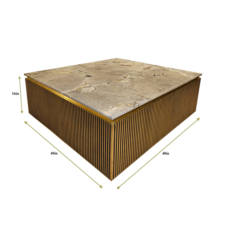 Brass Coffee Table with fine Italian Marble top