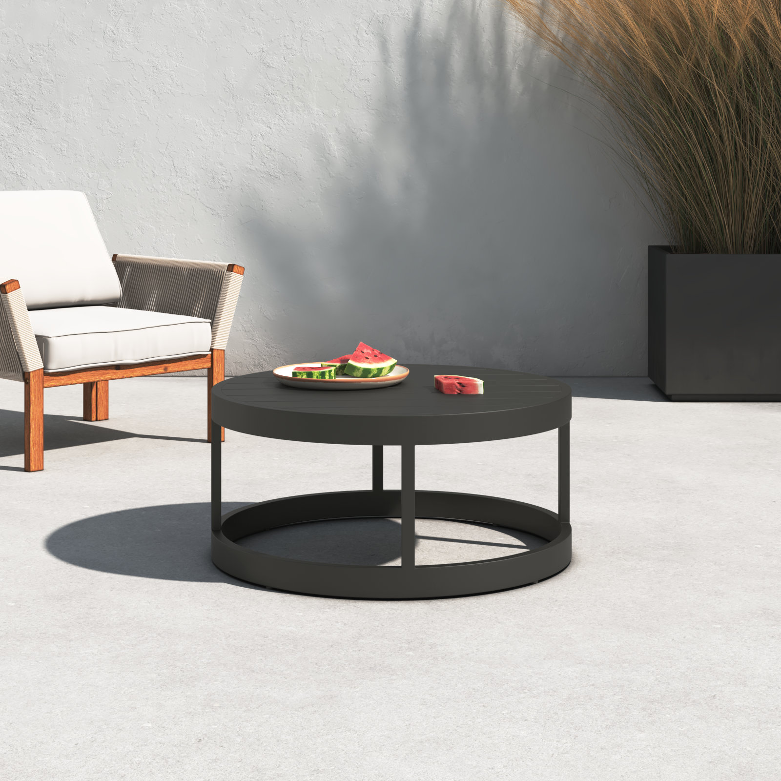 Bergeron Metal Coffe Table, Slate
